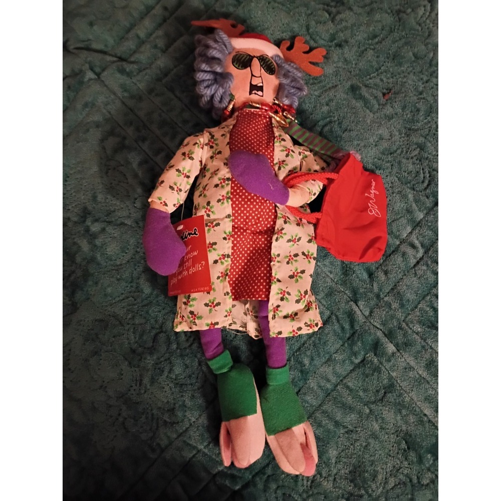MAXINE PLUSH Stressed In Holiday Style Hallmark Christmas doll